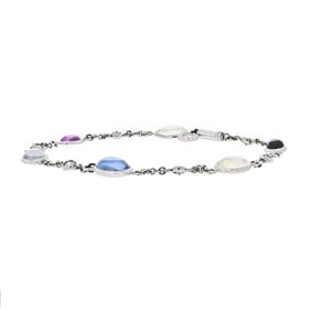 Bvlgari 18K Gold Gemstone Diamond Bracelet