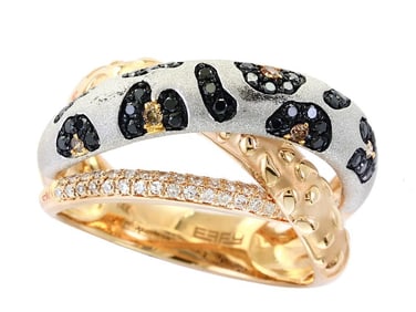 Effy 14K Two-Tone Gold Leopard Diamond Ring