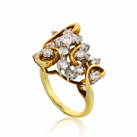 Kurt Wayne Platinum & 18K Gold Diamond Love Ring