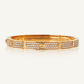 Cartier 18K Rose Gold Diamond Love Bracelet