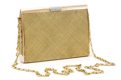Vintage 1950s Sterlé Paris 18K Yellow Gold Diamond Evening Purse