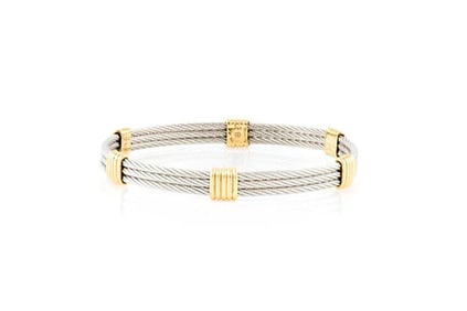Fred Paris 18k Yellow Gold & Steel Bracelet