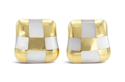 Tiffany & Co. Angela Cummings Vintage 18k Gold MOP Earrings