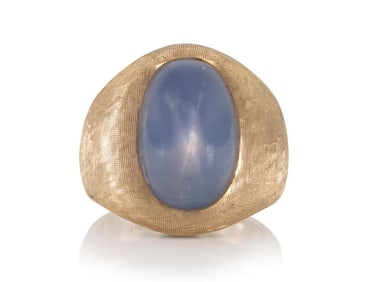 Estate 14k Gold Star Sapphire Ring