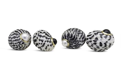 Trianon Onyx Pearl Shell Cufflinks by Schepps