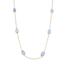 18k Yellow Gold London Blue Topaz Necklace