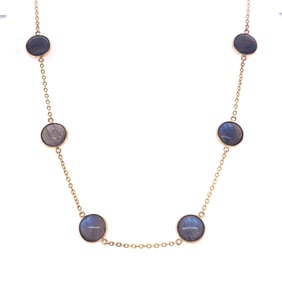 14k Yellow Gold Labradorite Necklace
