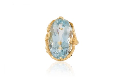 Estate 30ct Aquamarine 14k Yellow Gold Ring