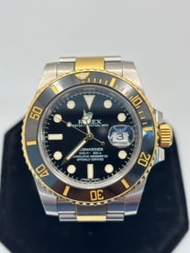 Rolex 18k Yellow Gold & Steel Submariner Date Watch Box / Papers