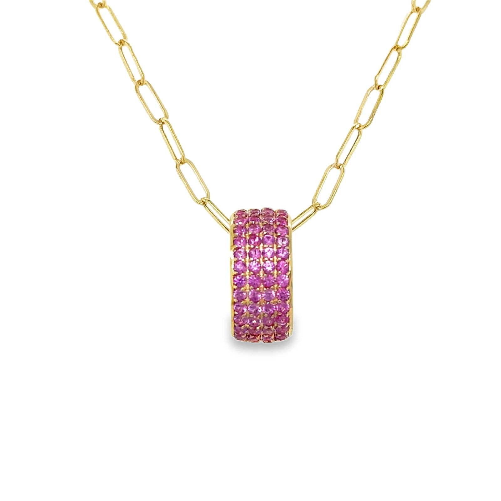 14k Yellow Gold Pink Sapphire Oval Pendant (1 of 1)