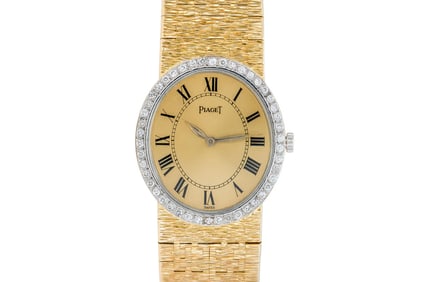 Estate Piaget 18k Yellow Gold Diamond Bezel Watch