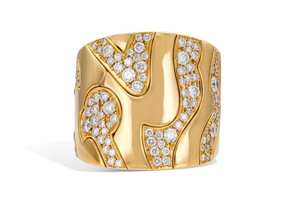 Marina B Vintage 18k Yellow Gold Ring with Diamonds