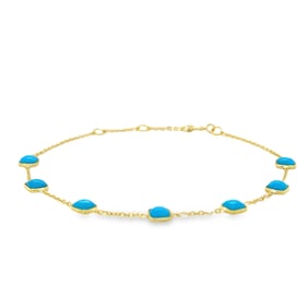 18K Yellow Gold Turquoise Bracelet