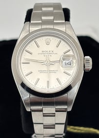 Rolex 26mm SS Oyster Perpetual Date Ladies Watch ref 78240 Box / Papers