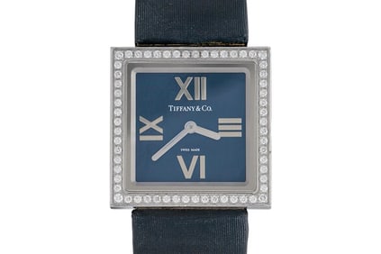 Tiffany & Co. 18k Atlas Diamond White Gold Watch