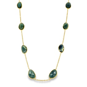 18K Yellow Gold Green Sapphire Necklace