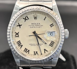 Rolex Datejust 36mm Stainless Steel Roman Cream Dial Watch