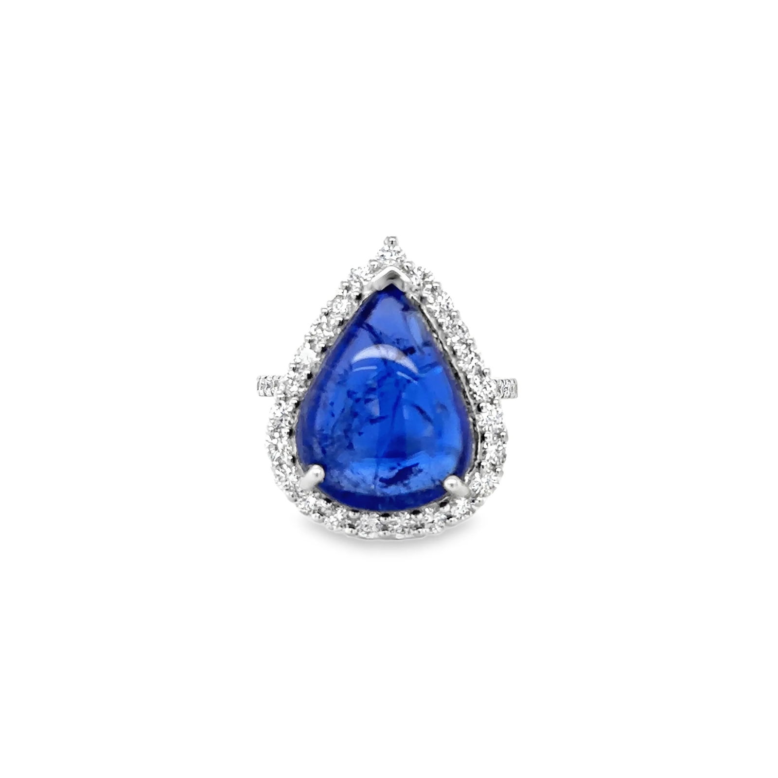 14k White Gold Tanzanite Diamond Ring