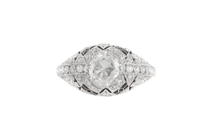 Antique Art Deco 1920s Tiffany & Co. 1.00 Carat Old European Cut Diamond Ring