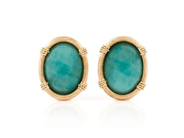 Vintage 1950s 14k Gold Jade Cufflinks