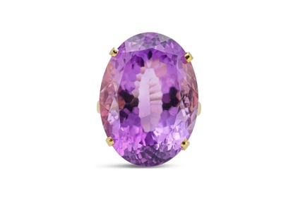 Vintage 14k Yellow Gold 35ct Amethyst Ring 20.5g