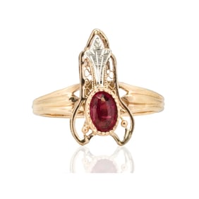 Vintage 10k Yellow Gold Ruby Ring