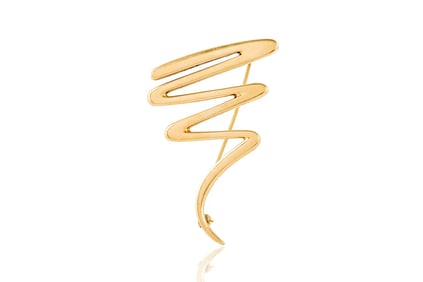 Tiffany 18k Gold Zig-Zag Brooch 10 grams