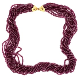 14k Gold Rhodolite Garnet Necklace