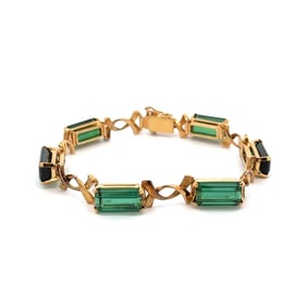 18K Gold 18ctw Tourmaline X-Link Bracelet