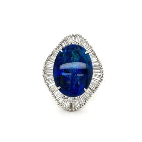 Platinum Black Opal 1.40ct Diamond Ring
