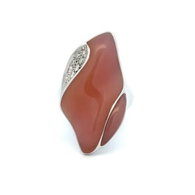 18K WG Peruvian Opal Diamond Ring