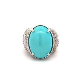 Zydo 18K Gold Persian Turquoise Diamond Ring