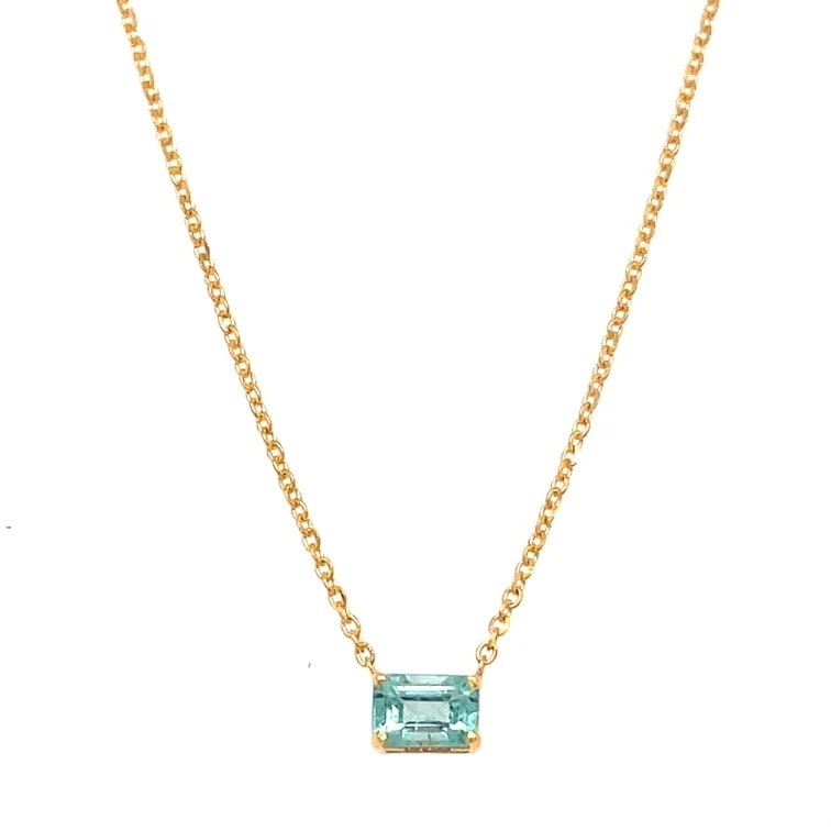 14K Gold Emerald Pendant Necklace 1.75 grams (1 of 2)