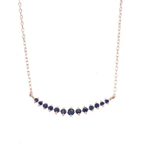 14K Gold Blue Sapphire Necklace