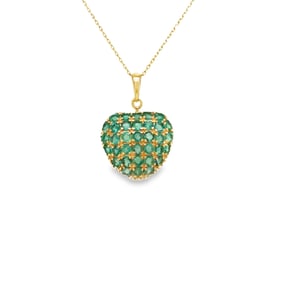 14KT Yellow Gold Emerald Heart Pendant