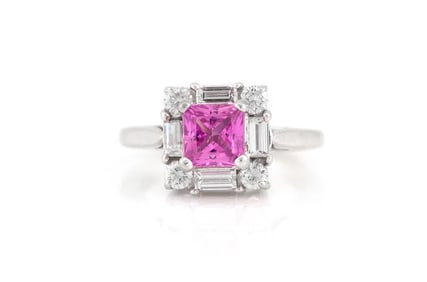 18k White Gold 1.50ct Pink Sapphire Ring