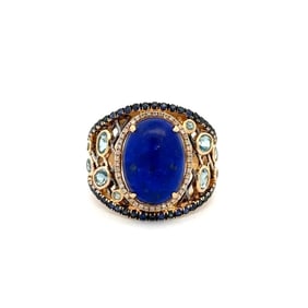 18k Gold Lapis Lazuli Gemstone Ring