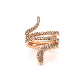 Damiani 18k Rose Gold Diamond Snake Ring