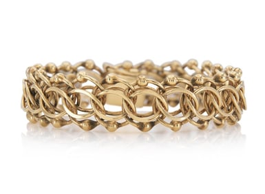 Vintage 14k Gold Retro Link Bracelet