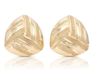 Vintage 14k Gold Textured Hoop Earrings