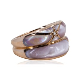 Kabana 14k Rose Gold Pearl Diamond Ring