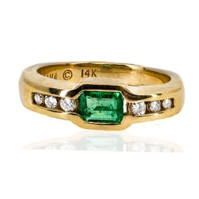 Kabana 14k Gold Emerald Diamond Ring