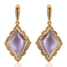 Kabana 14k Rose Gold Pearl Diamond Earrings