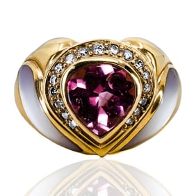 Kabana 14k Gold Tourmaline Pearl Ring
