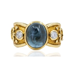 Keith Davis 18k Gold Tourmaline Diamond Ring