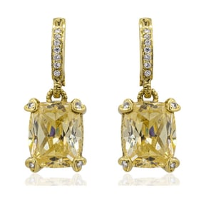 Judith Ripka 18k Gold Crystal Diamond Earrings