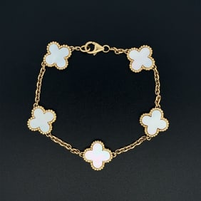 18k Gold Mother of Pearl Alhambra Bracelet