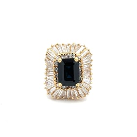 18k Gold Sapphire Diamond Ballerina Ring