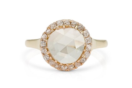 Victorian 14k Gold 1.36ct Rose Cut Diamond Ring