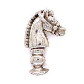 Sterling Silver Knight Horse Brooch